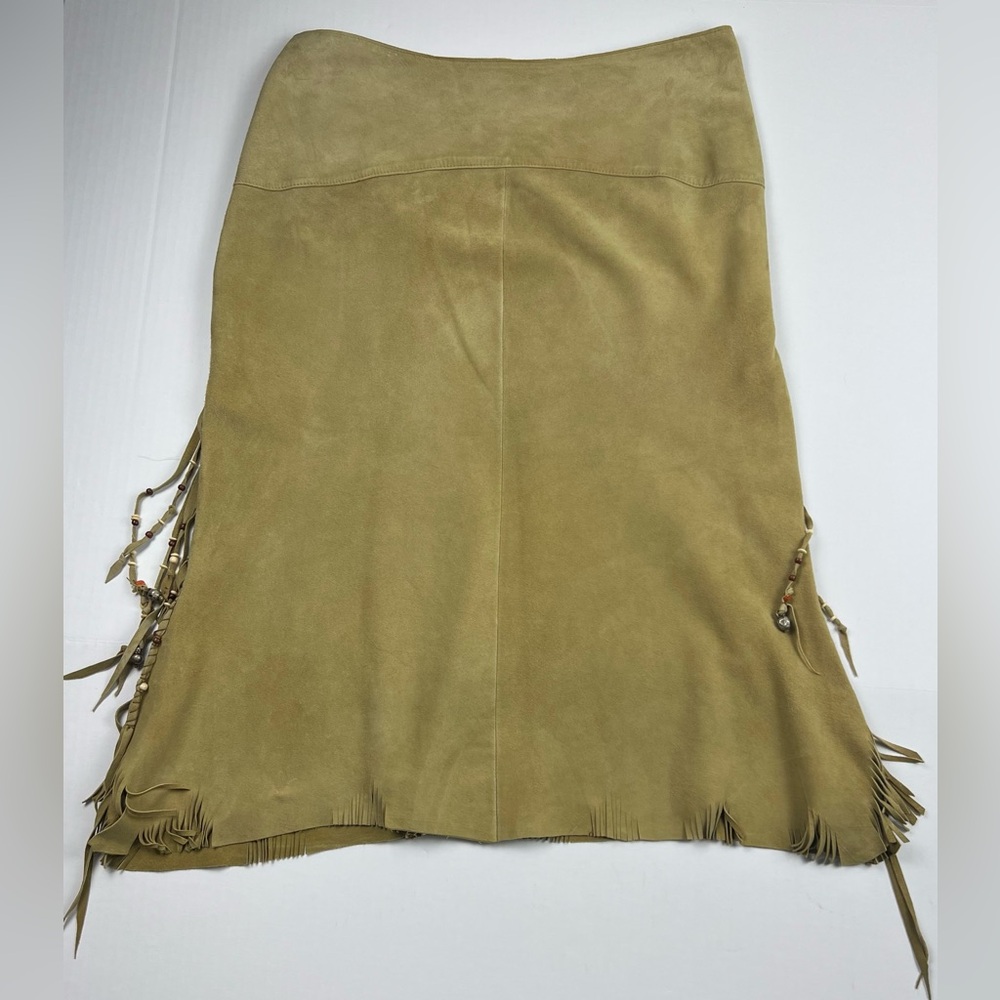 Nigel Preston & Knight Suede Skirt with Fringe & Beads - Picture 4 of 12